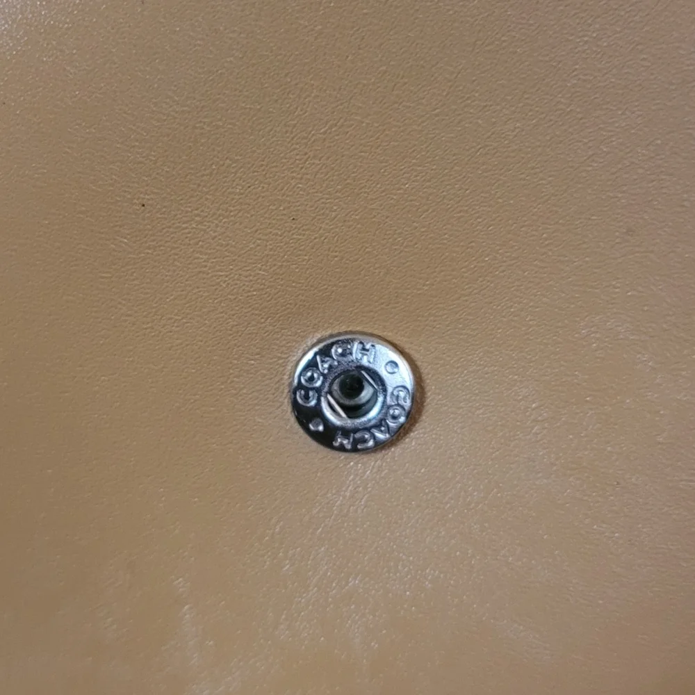 Coach Tan Leather Wallet with Gold-Tone Logo - Picture 5 of 16